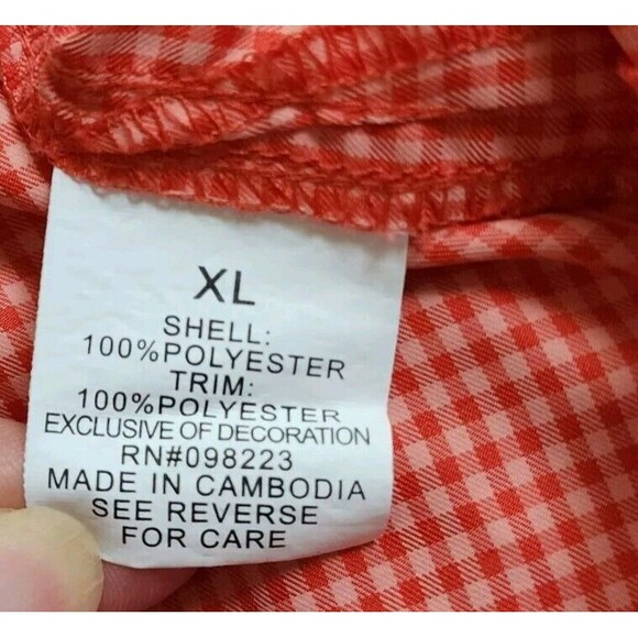 Magellan Angler Fit Shirt Mens XL Fishing Mag Wick Peach Orange Gingham Check - Picture 9 of 10